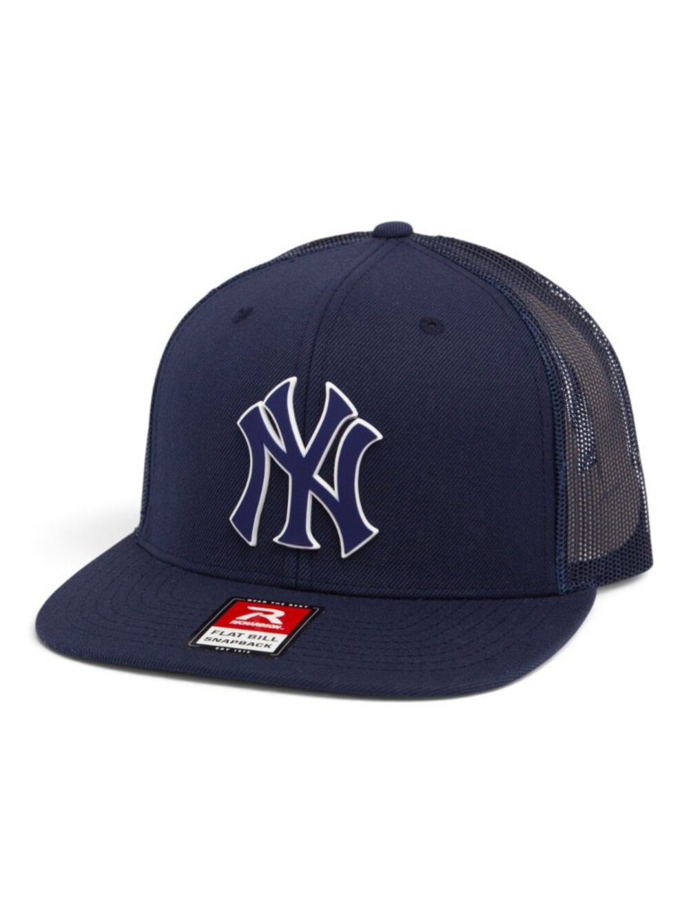 New York Yankees NY Navy 3D Wool Blend Flat Bill Hat- Navy